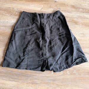 Reformation Black Button-Front Skirt